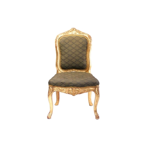 303 - A George III carved mahogany (?) and gilt gesso slide chair in the 