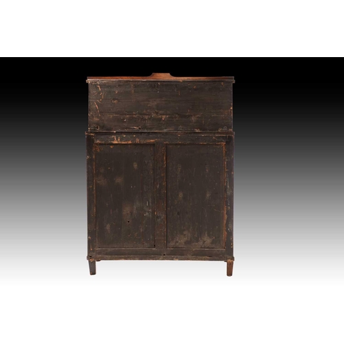 304 - In the manner of John Maclean & Sons, a regency figured rosewood secretaire chiffonier with upstand ... 