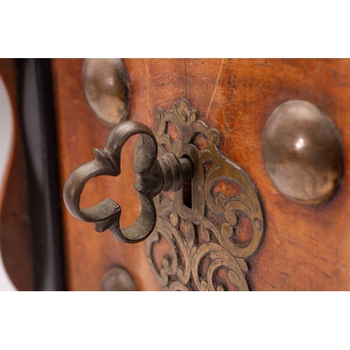 306 - A Dutch colonial Sri Lankan block fronted teak and ebony chest, late 19th/ early 20th century, with ... 