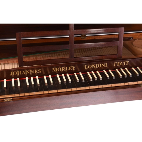 309 - Johannes Morley: A mahogany-cased clavichord with a hinged cover the movement lined in sycamore and ... 