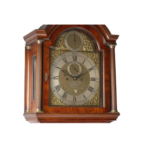 353 - John Halifax, Fleet St, London; 18th-century mahogany cased 8-day longcase clock, the five pillar mo... 