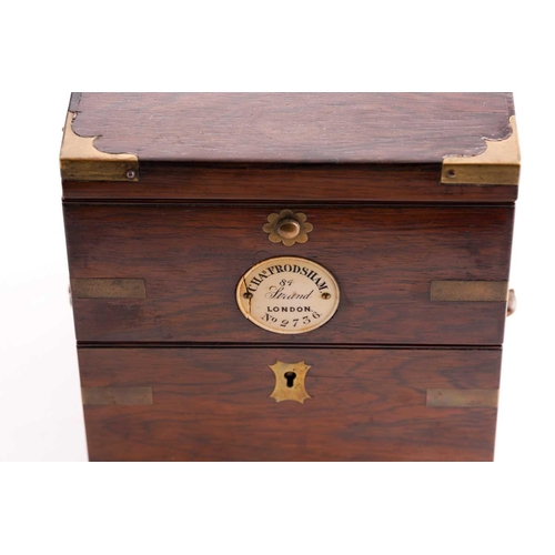 357 - Charles Frodsham, 84 Strand, London; A mid 19th century rosewood and brass cased Two-day ship's chro... 