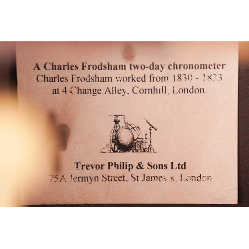 357 - Charles Frodsham, 84 Strand, London; A mid 19th century rosewood and brass cased Two-day ship's chro... 