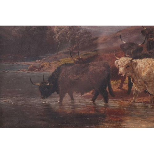 36 - William Watson Jnr. (1831 - 1921), Sheep and Cattle by riverbanks, a pair, signed and dated 1889, fr... 