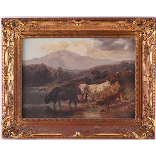 36 - William Watson Jnr. (1831 - 1921), Sheep and Cattle by riverbanks, a pair, signed and dated 1889, fr... 