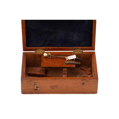 361 - A Field & Son 'School of Arts' student microscope, 23 cm high, a box of microscope slides, and other... 