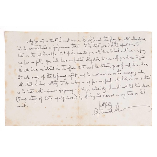 371 - George Bernard Shaw (1856-1950), an original hand-written letter, dated 30th March 1928 on headed no... 