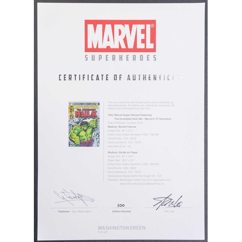 373 - Marvel Super Heroes, a sealed folio limited edition number 100 of six colour prints including # 1 Ir... 