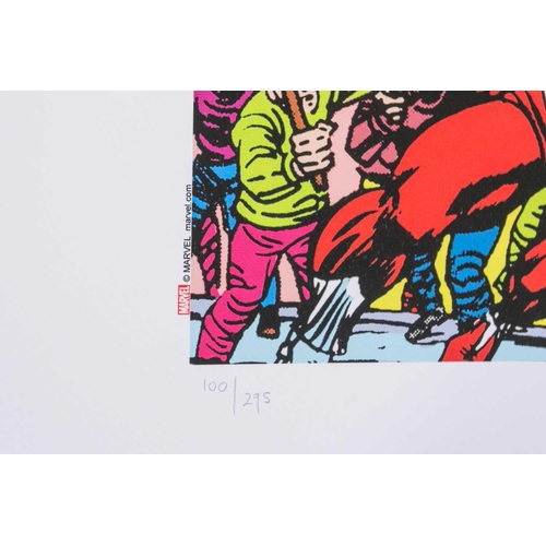 373 - Marvel Super Heroes, a sealed folio limited edition number 100 of six colour prints including # 1 Ir... 