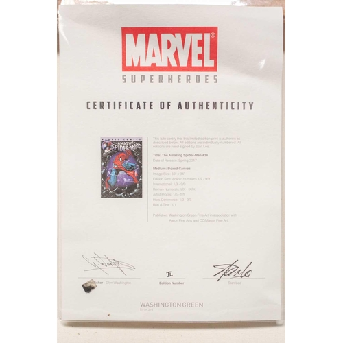 389 - Marvel Super Super Heroes, The Amazing Spiderman #34 limited edition II / IX colour print on box fra... 