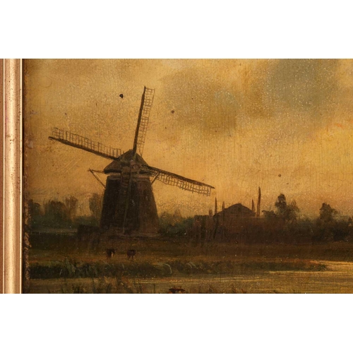 39 - Johannes Josephus Destrée (1827-1888) Belgian, landscape with cattle watering, oil on panel, 17 cm x... 