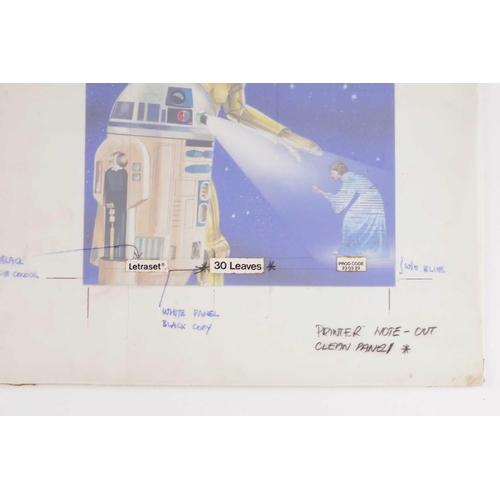 392 - A collection of five items of original 1977 Star Wars artwork, created for Letraset, who 20th Centur... 