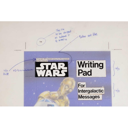 392 - A collection of five items of original 1977 Star Wars artwork, created for Letraset, who 20th Centur... 