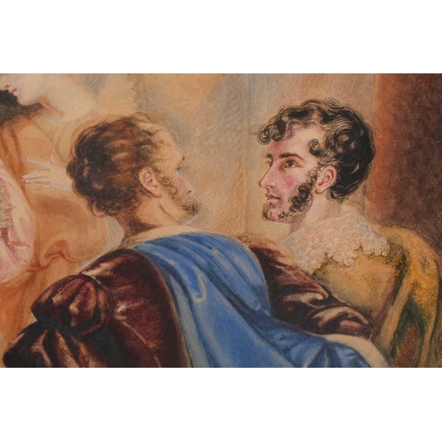 40 - Follower of Thomas Stothard (1755-1834), Charity and Loyalty, watercolour, a pair, 95 cm x 78 cm and... 