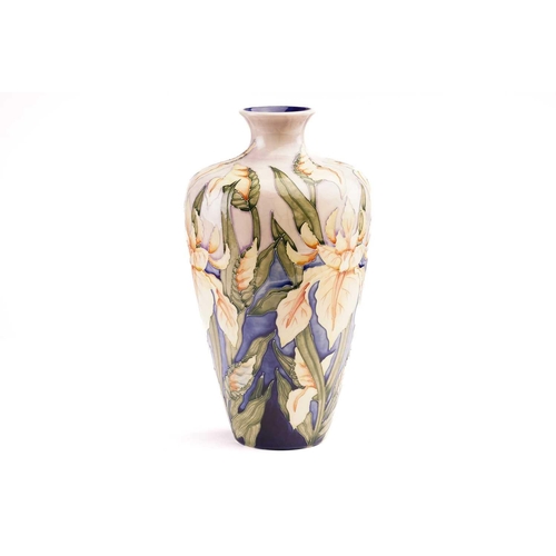 403 - A large Moorcroft 'Windrush' pattern vase, designed by Debbie Hancock, the yellow flowers on a pale ... 