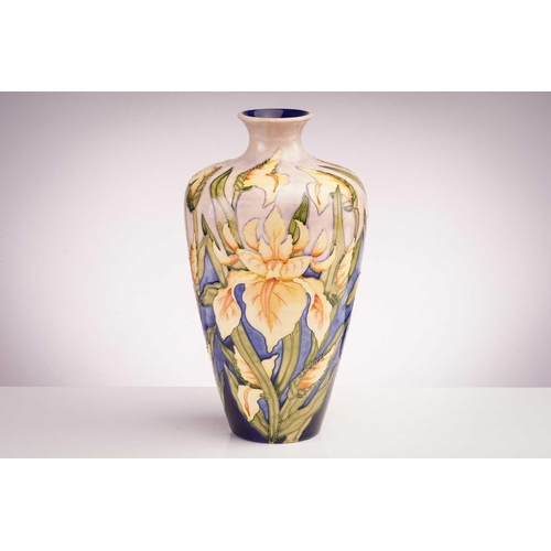 403 - A large Moorcroft 'Windrush' pattern vase, designed by Debbie Hancock, the yellow flowers on a pale ... 