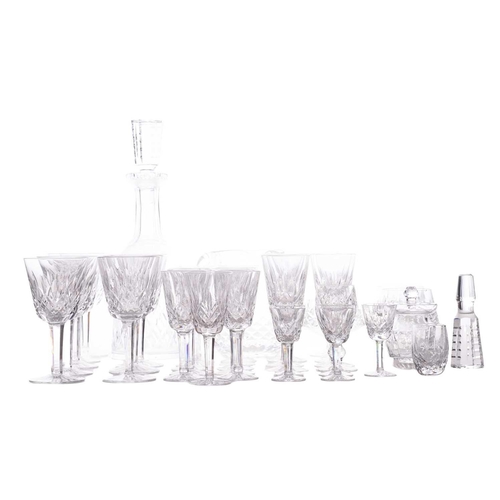 412 - A part suite of Waterford Lismore pattern crystal drinking glasses, comprising eight white wine, fiv... 