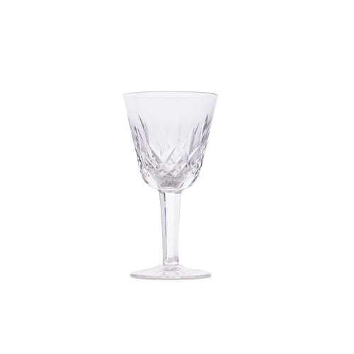 412 - A part suite of Waterford Lismore pattern crystal drinking glasses, comprising eight white wine, fiv... 