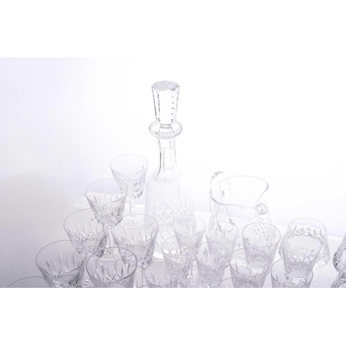 412 - A part suite of Waterford Lismore pattern crystal drinking glasses, comprising eight white wine, fiv... 