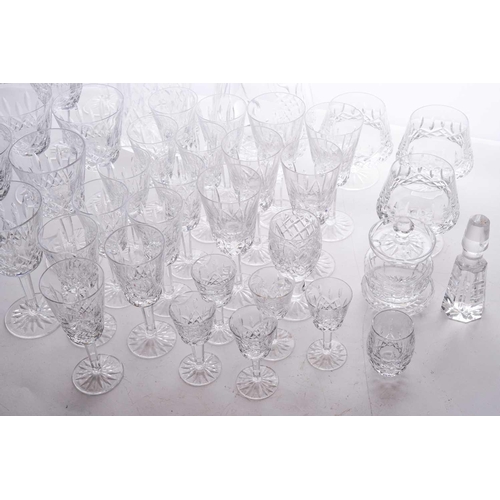 412 - A part suite of Waterford Lismore pattern crystal drinking glasses, comprising eight white wine, fiv... 