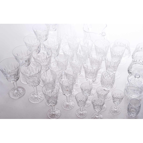 412 - A part suite of Waterford Lismore pattern crystal drinking glasses, comprising eight white wine, fiv... 