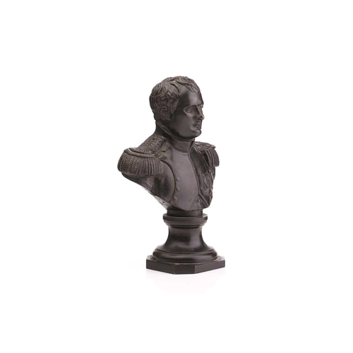 413 - A late 19th-century bronze bust of Napoleon, on a socle base, 18 cm high