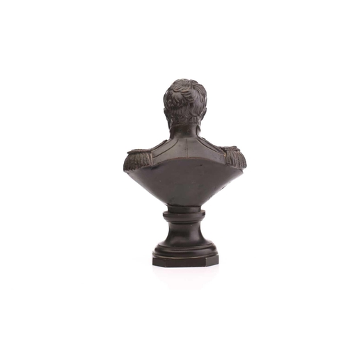 413 - A late 19th-century bronze bust of Napoleon, on a socle base, 18 cm high