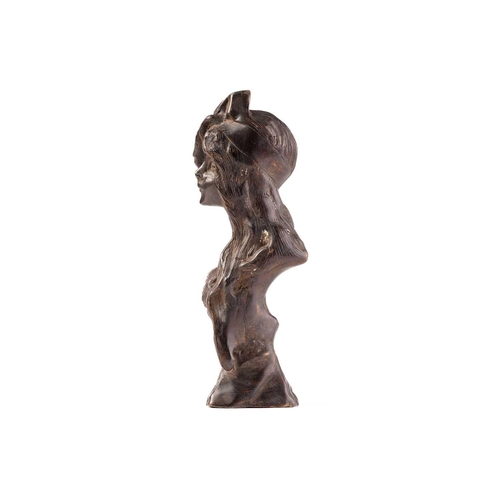 420 - A French Art Nouvueau bronze bust, inscribed 'Bohemienne', unsigned, 26 cm high