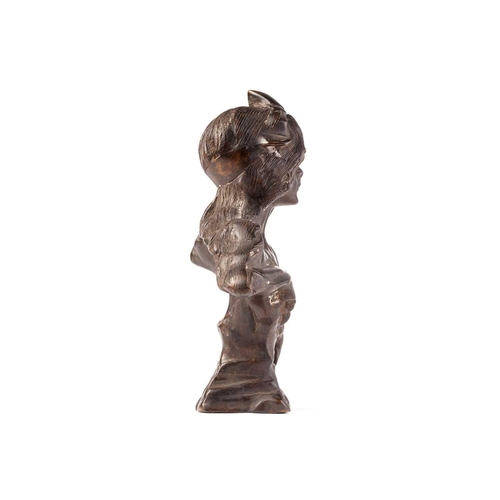 420 - A French Art Nouvueau bronze bust, inscribed 'Bohemienne', unsigned, 26 cm high