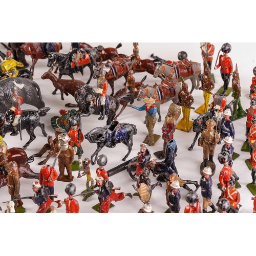 433 - A large collection of early 20th century of painted lead soldiers and animals, together with assorte... 