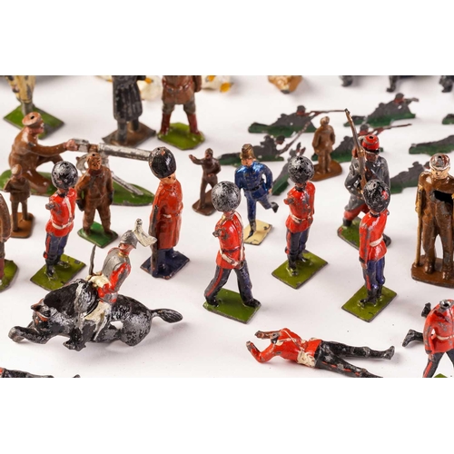 433 - A large collection of early 20th century of painted lead soldiers and animals, together with assorte... 