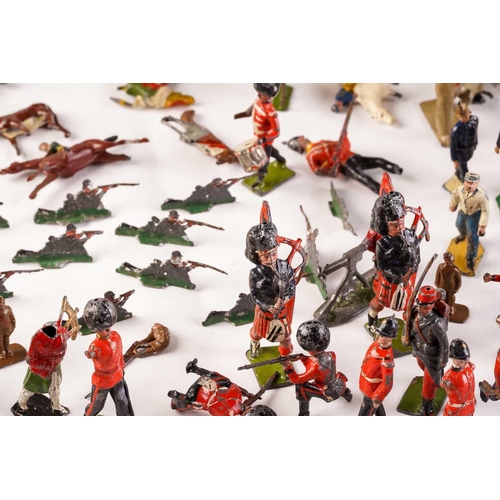 433 - A large collection of early 20th century of painted lead soldiers and animals, together with assorte... 