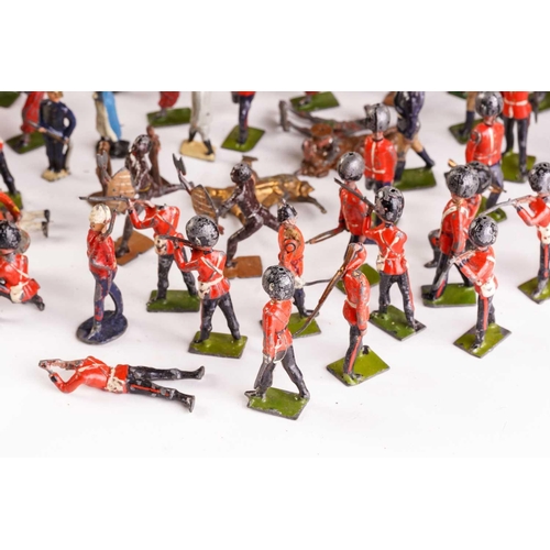 433 - A large collection of early 20th century of painted lead soldiers and animals, together with assorte... 