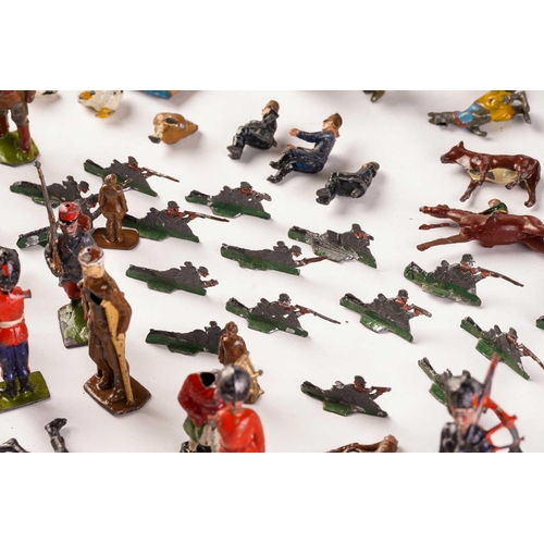 433 - A large collection of early 20th century of painted lead soldiers and animals, together with assorte... 