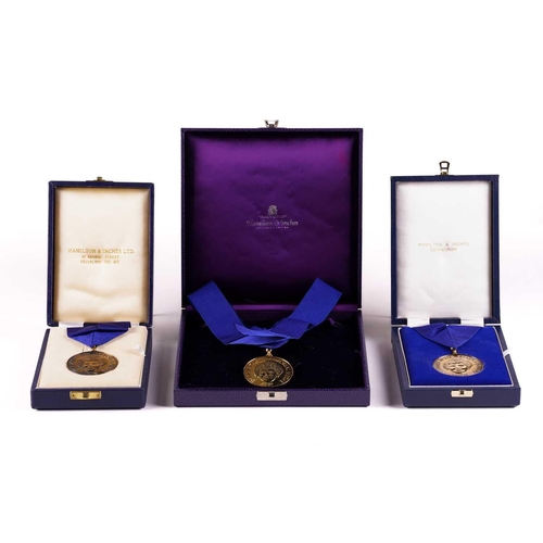 434 - Three 'Daisy Ayris Memorial Medals', in sterling silver, each with silver assay marks, in Hamilton &... 