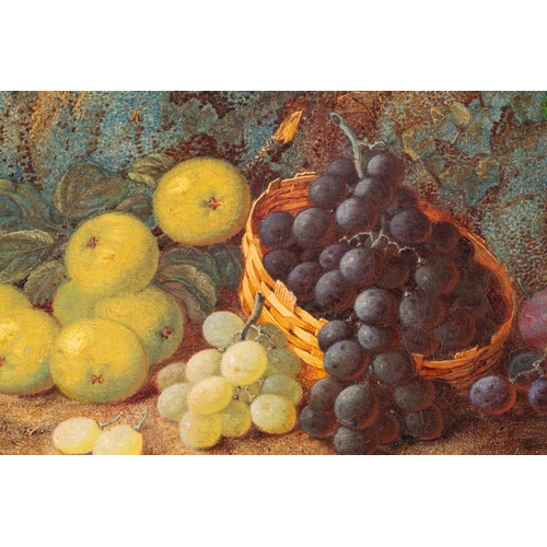 46 - Vincent Clare (1855-1930), still life of fruit, oil on canvas, signed to lower right corner, 21.3 cm... 