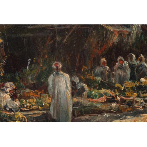 49 - Robert William Arthur Rouse (1867-1951) British, 'Arab Market, Tangiers', oil on canvas, signed and ... 