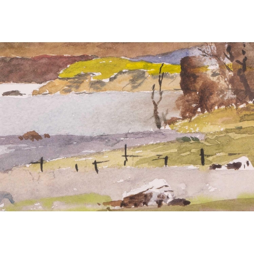 57 - † James Fletcher-Watson (1913-2004), 'Loch Sheldaig', signed watercolour, artist's label on the reve... 