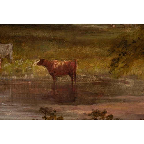 62 - Edward Partridge (19th century), two bucolic landscapes, oils on canvas, each 29.5 cm x 44 cm in gil... 