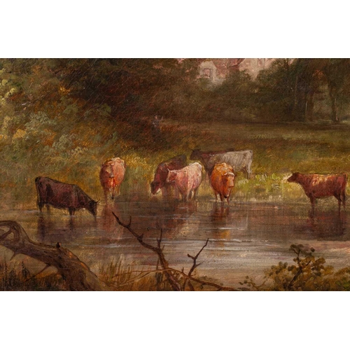 62 - Edward Partridge (19th century), two bucolic landscapes, oils on canvas, each 29.5 cm x 44 cm in gil... 