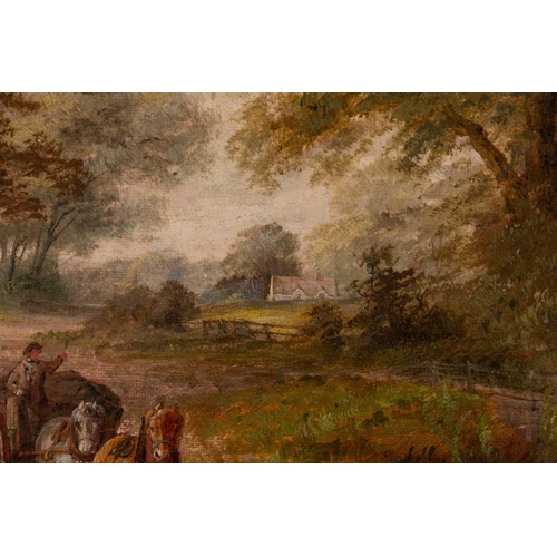 62 - Edward Partridge (19th century), two bucolic landscapes, oils on canvas, each 29.5 cm x 44 cm in gil... 