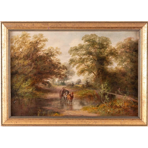 62 - Edward Partridge (19th century), two bucolic landscapes, oils on canvas, each 29.5 cm x 44 cm in gil... 