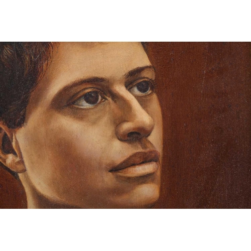 7 - † Sarah Spencer (b.1965), 'Portrait of Chris', oil on board, 31.5 cm x 21 cm in a wooden frame.Priva... 