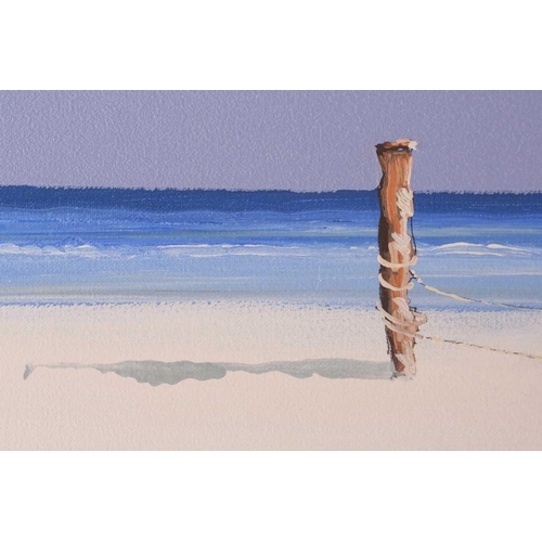 72 - † John Horsewell (b.1952), beachscape, oil canvas, signed to lower right corner, 100.5 cm x 75 cm in... 