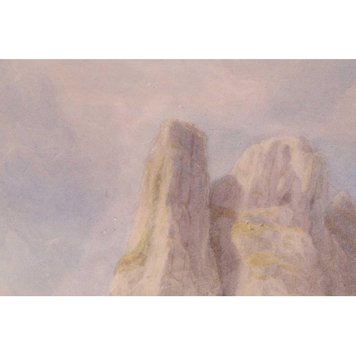 74 - Attributed to James Harris R.I. (1810 - 1887), Coastal Landscapes,(a pair), signature covered by mou... 