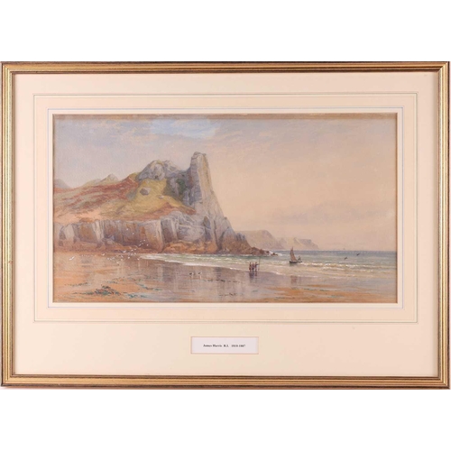 74 - Attributed to James Harris R.I. (1810 - 1887), Coastal Landscapes,(a pair), signature covered by mou... 