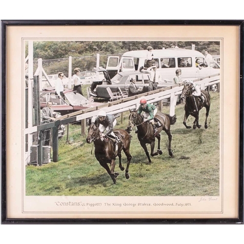 76 - † Susan Crawford (b.1941), Portait of the racehorse Constans, signed, oil on panel, framed, 45 cm x ... 