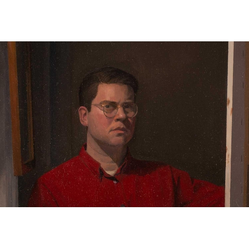 82 - † Nicolas Granger-Taylor (b.1963), Self portrait, oil on canvas, 61 cm x 45 cm in a heavy wood frame... 