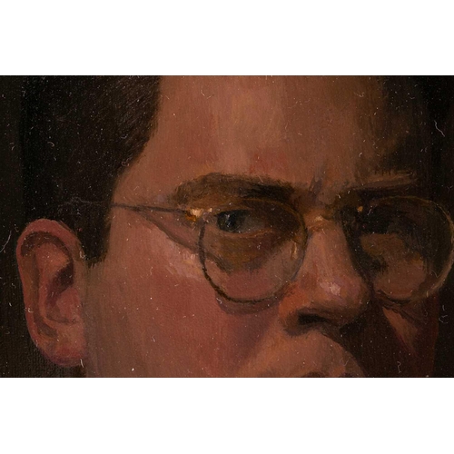 82 - † Nicolas Granger-Taylor (b.1963), Self portrait, oil on canvas, 61 cm x 45 cm in a heavy wood frame... 