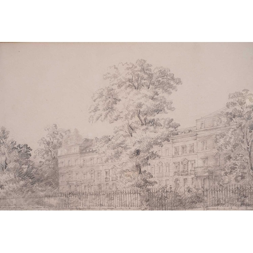 94 - Attributed to John Constable RA (1776-1837) British, ‘A London Terrace with Trees and Figures,’ penc... 